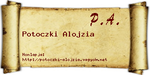 Potoczki Alojzia névjegykártya